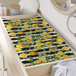 Orange And Lemon Striped Pattern Print Changing Pad Cover