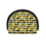 Orange And Lemon Striped Pattern Print Coin Purse