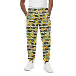 Orange And Lemon Striped Pattern Print Cotton Pants