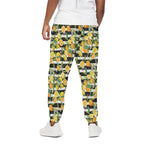 Orange And Lemon Striped Pattern Print Cotton Pants