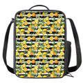Orange And Lemon Striped Pattern Print Crossbody Lunch Bag