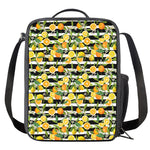 Orange And Lemon Striped Pattern Print Crossbody Lunch Bag