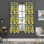 Orange And Lemon Striped Pattern Print Curtain