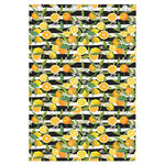Orange And Lemon Striped Pattern Print Curtain