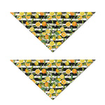 Orange And Lemon Striped Pattern Print Dog Bandana