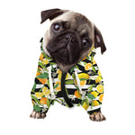 Orange And Lemon Striped Pattern Print Dog Zip Up Hoodie