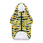 Orange And Lemon Striped Pattern Print Dog Zip Up Hoodie