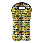 Orange And Lemon Striped Pattern Print Double Neoprene Wine Tote