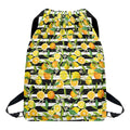 Orange And Lemon Striped Pattern Print Drawstring Backpack