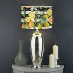 Orange And Lemon Striped Pattern Print Drum Lamp Shade