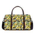 Orange And Lemon Striped Pattern Print Duffel Bag