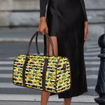 Orange And Lemon Striped Pattern Print Duffle Bag