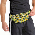 Orange And Lemon Striped Pattern Print Fanny Pack