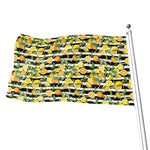 Orange And Lemon Striped Pattern Print Flag