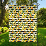 Orange And Lemon Striped Pattern Print Garden Flag