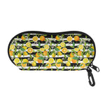 Orange And Lemon Striped Pattern Print Glasses Case