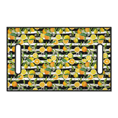 Orange And Lemon Striped Pattern Print Golf Cart Seat Cover