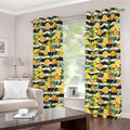 Orange And Lemon Striped Pattern Print Grommet Curtains