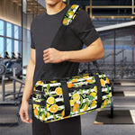 Orange And Lemon Striped Pattern Print Gym Bag
