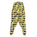 Orange And Lemon Striped Pattern Print Hammer Pants