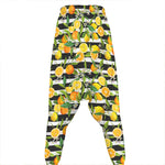 Orange And Lemon Striped Pattern Print Hammer Pants