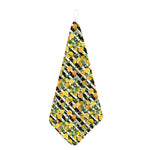 Orange And Lemon Striped Pattern Print Hand Towel