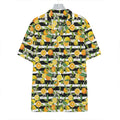 Orange And Lemon Striped Pattern Print Hawaiian Shirt