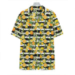 Orange And Lemon Striped Pattern Print Hawaiian Shirt