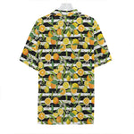 Orange And Lemon Striped Pattern Print Hawaiian Shirt