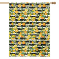 Orange And Lemon Striped Pattern Print House Flag