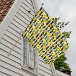 Orange And Lemon Striped Pattern Print House Flag