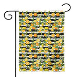 Orange And Lemon Striped Pattern Print House Flag