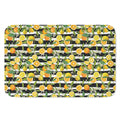 Orange And Lemon Striped Pattern Print Indoor Door Mat
