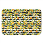 Orange And Lemon Striped Pattern Print Indoor Door Mat