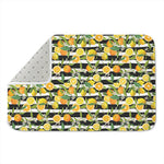 Orange And Lemon Striped Pattern Print Indoor Door Mat