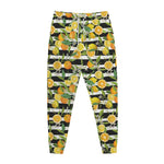 Orange And Lemon Striped Pattern Print Jogger Pants