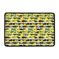 Orange And Lemon Striped Pattern Print Kitchen Mat