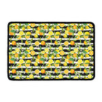 Orange And Lemon Striped Pattern Print Kitchen Mat