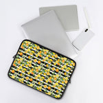 Orange And Lemon Striped Pattern Print Laptop Sleeve