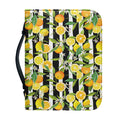 Orange And Lemon Striped Pattern Print Leather Bible Cover