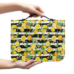 Orange And Lemon Striped Pattern Print Leather Bible Cover