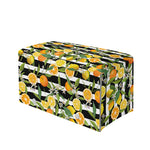 Orange And Lemon Striped Pattern Print Leather Tissue Box Cover