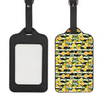 Orange And Lemon Striped Pattern Print Luggage Tag