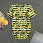 Orange And Lemon Striped Pattern Print Men's Bodysuit