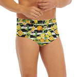 Orange And Lemon Striped Pattern Print Men's Briefs