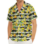 Orange And Lemon Striped Pattern Print Men's Deep V-Neck Shirt