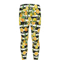 Orange And Lemon Striped Pattern Print Men's Leggings