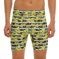 Orange And Lemon Striped Pattern Print Men's Long Boxer Briefs
