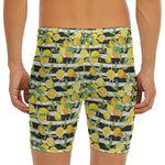Orange And Lemon Striped Pattern Print Men's Long Boxer Briefs