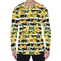 Orange And Lemon Striped Pattern Print Men's Long Sleeve T-Shirt